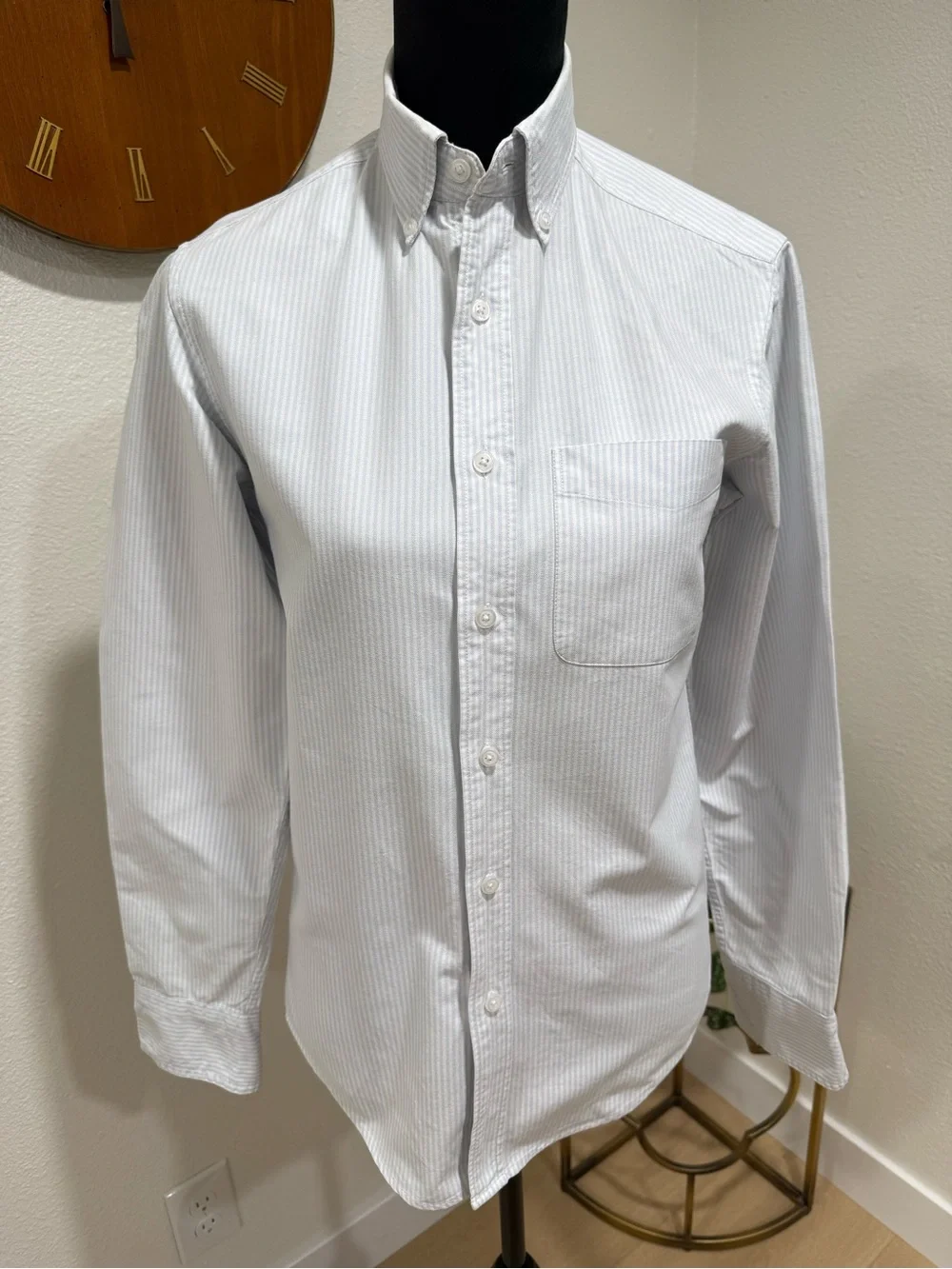 J.Crew Flex Oxford Slim Fit Button Down Shirt Blue Stripe XS